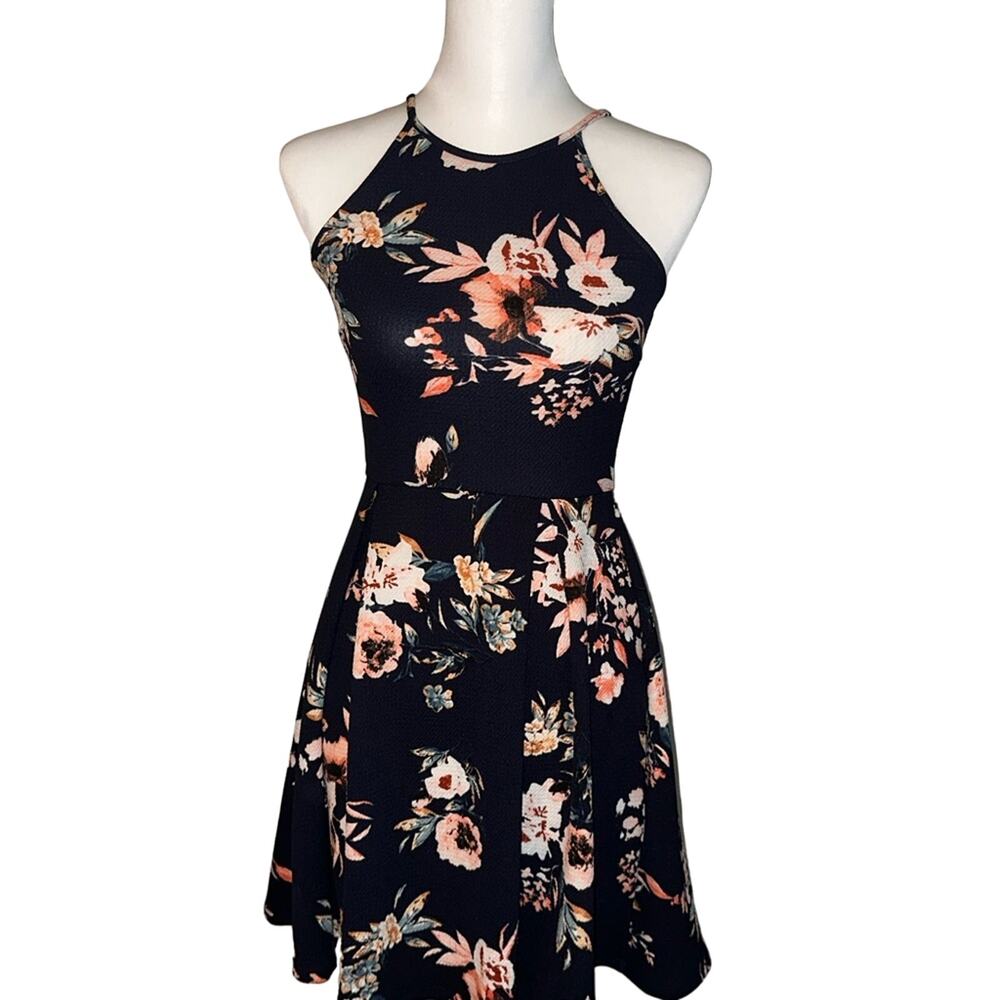 Soprano Juniors Blue Floral Sun Dress Size XS
